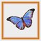 Colorful Light Blue and Black Butterfly Counted Cross Stitch Chart Pattern